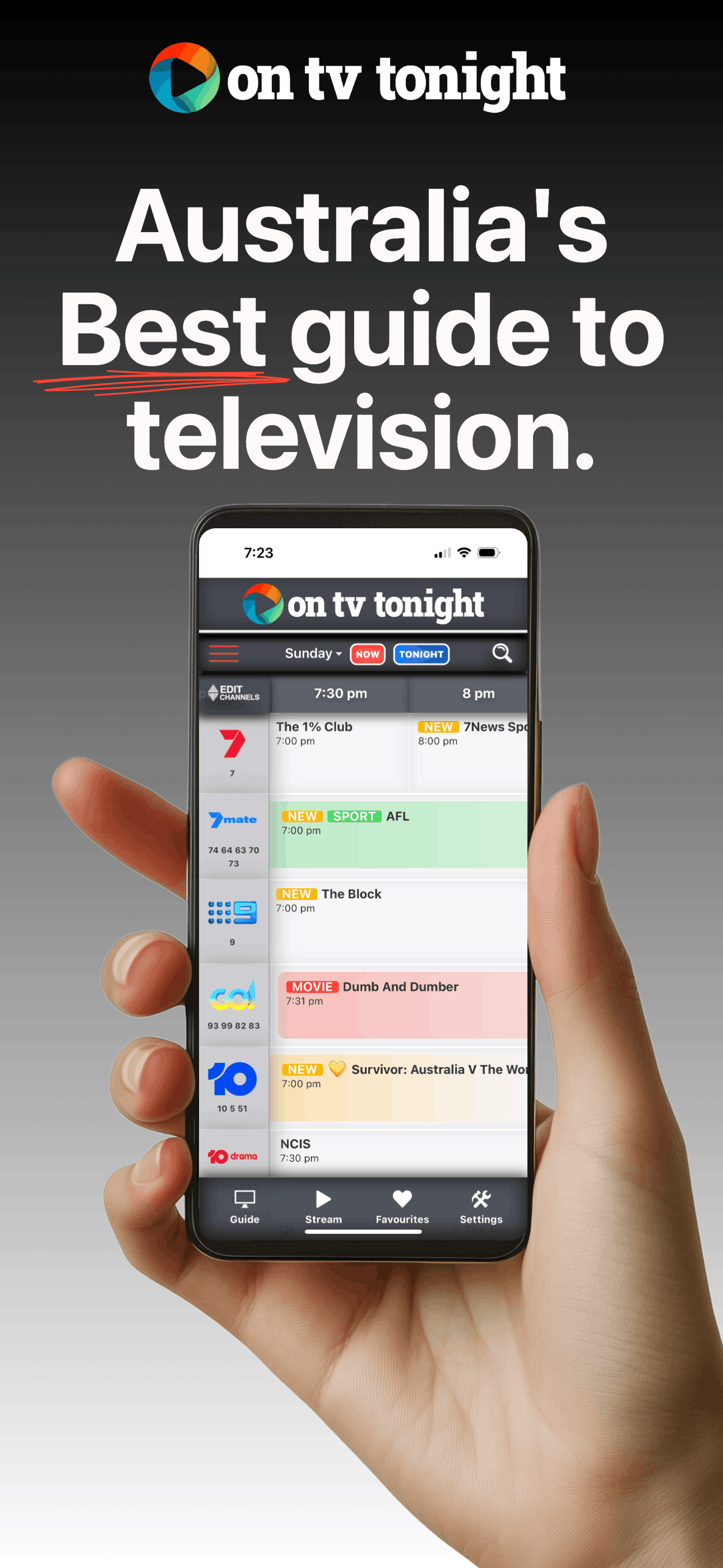 Screenshot of the On TV Tonight Australia app